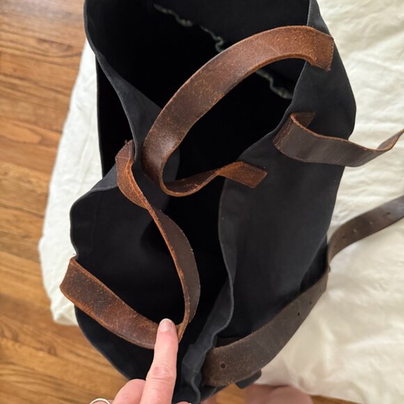 peg and awl gunsling large blockcore goth romantic black tote canvas - Picture 5 of 8